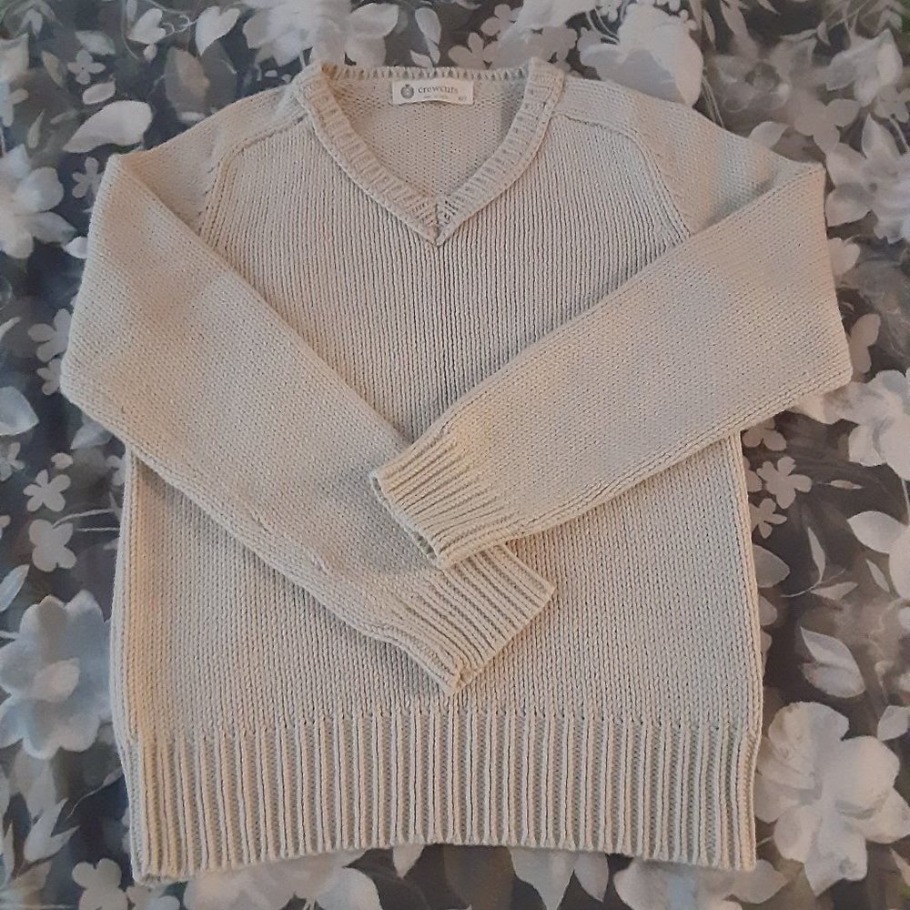 CREWCUTS by J Crew cotton blend kids v-neck sweater - tan size 6-7
